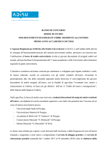 Comunicato stampa A.Di.S.U. - Università degli Studi di Perugia