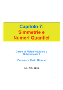 Simmetrie e Numeri Quantici