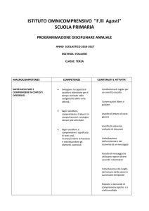 ISTITUTO OMNICOMPRENSIVO "F.lli Agosti" SCUOLA PRIMARIA