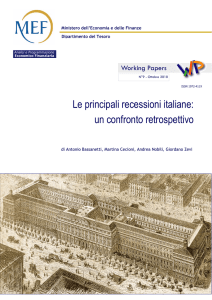 Le principali recessioni italiane - Dipartimento del Tesoro