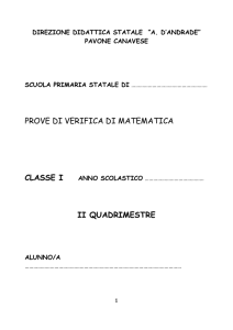 PROVE DI VERIFICA DI MATEMATICA CLASSE I II QUADRIMESTRE
