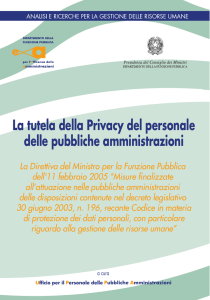 La tutela della Privacy del personale delle pubbliche amministrazioni