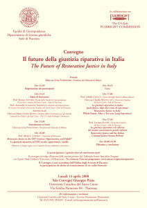 Il futuro della giustizia riparativa in Italia - Dipartimenti