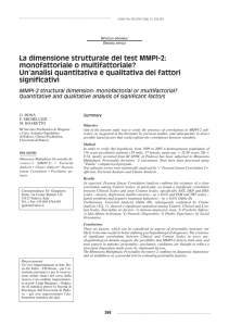 La dimensione strutturale del test MMPI