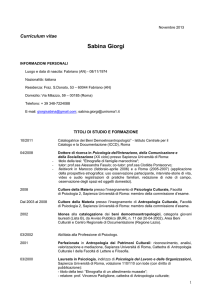 CV 2013_SGIORGI [it] - Dipartimento di Psicologia dei Processi
