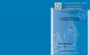 Le misure cautelari reali: il sequestro conservativo Franco Stefanelli