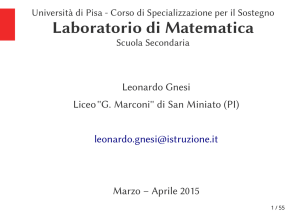 Prof. Gnesi Leonardo - Matematica possibile - L`aritmetica