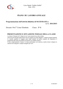 PIANO DI LAVORO ANNUALE - Liceo Statale Galileo Galilei