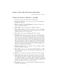 Piccola bibliografia di Meccanica Quantistica