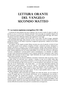 11. La nuova sapienza evangelica