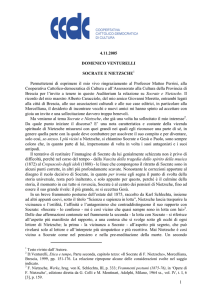 1 4.11.2005 DOMENICO VENTURELLI SOCRATE E NIETZSCHE