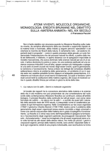 ATOMI VIVENTI, MOLECOLE ORGANICHE, MONADOLOGIA