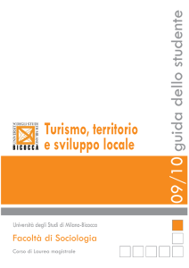 1. 2009_2010 Guida dello studente Turismo territorio e sviluppo