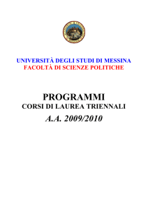 Programmi tr 2009 2010 - Università degli Studi di Messina