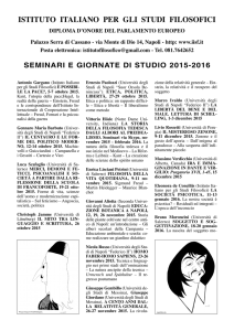 SEMINARI e GIORNATE DI STUDIO 2015-2016