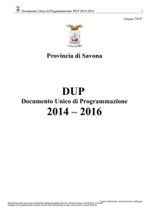 Documento Unico di Programmazione 2014/2016