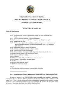 SCIENZE GASTRONOMICHE - Università degli Studi di Messina
