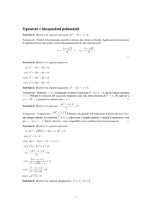 Equazioni e disequazioni polinomiali