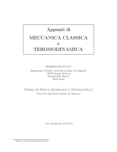 Appunti di MECCANICA CLASSICA e TEROMODINAMICA