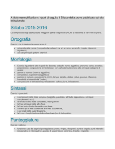 Sillabo 2015-2016 Ortografia Morfologia Sintassi Punteggiatura