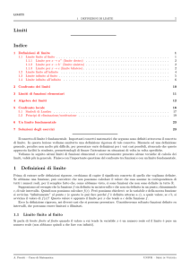 Limiti Indice 1 Definizioni di limite