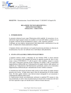 RELAZIONE TECNICO-DESCRITTIVA IMPIANTO ELETTR