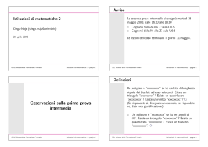 Osservazioni sulla prima prova intermedia