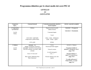 Programma didattico per le classi medie dei corsi PICAI LIVELLO A1