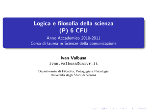 Logica e filosofia della scienza (P) 6 CFU