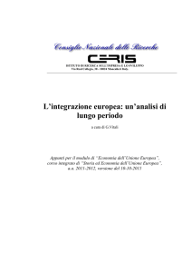 Le fasi dell`integrazione europea: uno sguardo di lungo - Ceris-CNR