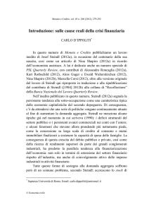 Introduzione: sulle cause reali della crisi finanziaria