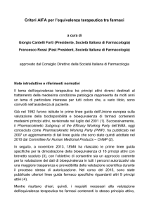 Equivalenza terapeutica - Società Italiana di Farmacologia