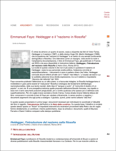 Emmanuel Faye: Heidegger e il "nazismo in filosofia"