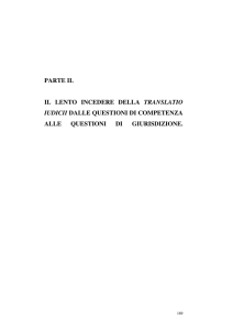 parte ii. il lento incedere della translatio iudicii dalle questioni di