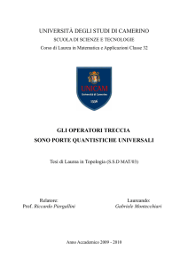 Gli operatori treccia sono porte quantistiche universali