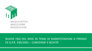 nuove faq del mise in tema di manifestazioni a premio ex dpr 430