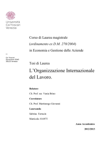 L`Organizzazione Internazionale del Lavoro.