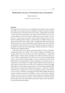 Darwinismo sociale: un`invezione degli economisti?