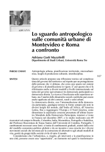 Lo sguardo antropologico sulle comunità urbane di Montevideo e