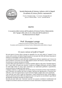 Prof. Giuseppe Luongo - Società Nazionale di Scienze, Lettere e Arti