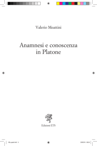 Anamnesi e conoscenza in Platone