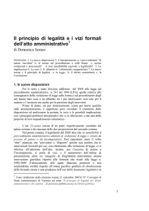 Il principio di legalità ei vizi formali dell`atto amministrativo