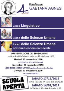 Openday 2016 - Liceo Statale Gaetana Agnesi – Milano