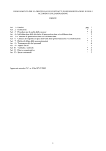 Regolamento per la disciplina dei contratti di sponsorizzazione e