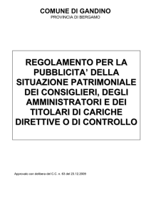 REGOLAMENTO PER LA PUBBLICITA` DELLA SITUAZIONE