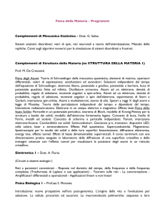 Fisica della Materia - Macroarea di Scienze