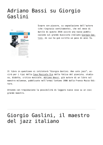 Adriano Bassi su Giorgio Gaslini,Giorgio Gaslini, il