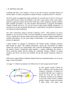 IL SISTEMA SOLARE: L`ORIGINE