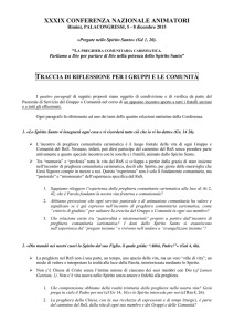 Traccia di riflessione per i gruppi e le comunità