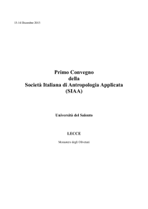 Primo Convegno della Società Italiana di Antropologia Applicata